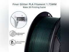 ZIRO Glitter PLA Filament 1.75mm, 3D Printer Filament Subtle Sparkle PLA, Mystical Series 2.2lbs Spool, Fit Most FDM 3D Printers, Midnight Green 23