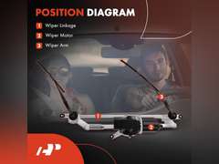 (Similar model)A-Premium Front Windshield Wiper Linkage Compatible with Chevrolet & GMC Vehicles - Equinox 2010-2017, Terrain 2010-2017, Sport Utility - Replace# 25948436, 84126961 40