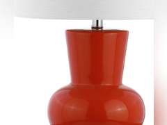 JONATHAN Y JYL4027C Julia 28.5" Ceramic Table Lamp, Coral 90