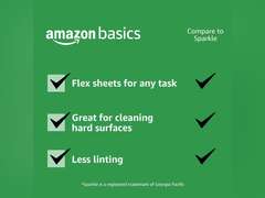 Amazon Basics 2-Ply Flex-Sheets Paper Towels, 6 Basics Rolls = 20 Regular Rolls, Everyday Value with 150 Sheets per Roll, Packaging May Vary 14