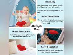 zhidiloveyou 2PCS 16" Lip Plush Red Small Decor Pillow Cute Hug Toy Soft Lip Shaped Cushion 13