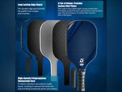 GARYE Pickleball Paddles Set of 4, Carbon Fiber Pickle Ball Paddle, USAPA Approved Lightweight Rackets 4 Pack for Adults and Teenagers, Includes 6 Balls, 1 Bag, and 4 Grip Tapes. 63
