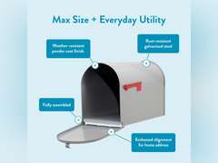 Gibraltar ST2000AM Stanley Post-Mount Mailbox, XL, Gray Steel - Quantity 1 93