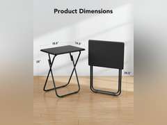 (Similar)Folding TV Tray Table -Stable Tray Table with No Assembly Required, TV Dinner Tray for Eating, Foldable Snack Tables for Bed & Sofa (Black) 36