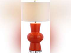 JONATHAN Y JYL4027C Julia 28.5" Ceramic Table Lamp, Coral 90