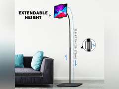AICase Aluminium Adjustable Height Adjustable (91 cm - 137 cm) & 2.2 kg Stable Base with Gooseneck Compatible with iPad/Tablet from 4.6-13 Inches/Mobile Phone Holder Holder Floor Stand 40