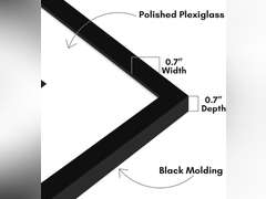 Americanflat 16x16 Picture Frame with Polished Plexiglass - Use as 5x7 Frame with Mat or 16x16 Frame Without Mat - Streamline Collection - Thin Picture Frame for Wall Display - Black 20