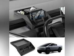 for Cybertruck Dash Tray Organizer Custom Fit Behind-Screen Storage Tray with Anti-Slip Pads & Secure Clips, Silicone Console Organizer for Tesla Cybertruck Accessories 2025 60