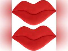 zhidiloveyou 2PCS 16" Lip Plush Red Small Decor Pillow Cute Hug Toy Soft Lip Shaped Cushion 13