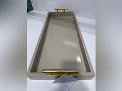 Kate and Laurel Lipton Narrow Rectangle Wood Accent Tray, 10x24, Natural 53