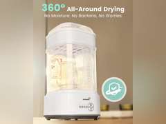 GROWNSY Bottle Sterilizer and Dryer, Compact Electric Steam Baby Bottle Sterilizer (Esterilizador de Biberones), Bottle Sanitizer for Baby Bottles, Pacifiers, Pump Parts 50