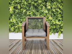 Patio Seat Cushion, 2 Pack, Classic Navy, Stripe, 19" W 36