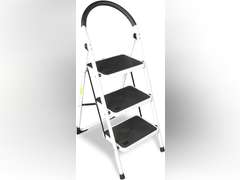 BIG RED 3 Step Ladder: Ergonomic Folding Stool with Anti-Slip Pedal, Step Stool with Padded Handle for Kitchen, Household, Offices. 400 lb Capacity 68
