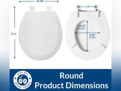 BEMIS 500EC 390 Toilet Seat with Easy Clean & Change Hinges, 1 Pack Round, Cotton White 17
