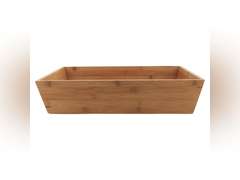 G.E.T. Enterprises BAMTRY-02 18" x 12" Bamboo Rectangular Tray, 4" Deep, Bamboo 70