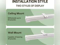MaKefeile Curtain Tracks Ceiling Wall Mounted Heavy-Duty Curtains Rails Room Divider Curtain Track for Living Room Bedroom Room Shower Divider White 3 ft To 9 ft 62