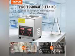 VEVOR Ultrasonic Cleaner Ultrasonic Stainless Steel Cleaning Device 158 W, 2 L Ultrasonic Cleaning Device with Digital Display 0-30 Min, Cleaning Ultrasonic for Jewellery, Glasses, Watches etc. 43