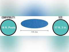 Bestway Flowclear 18 Foot Round Solar Heat Secure Pool Cover for Above Ground Swimming Pools with Storage Bag, Blue (Cover Only) 77