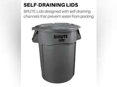 Rubbermaid Commercial Products Brute Snap-On Lid 121 Litre Grey FG263100GRAY 20