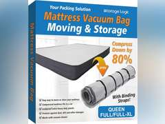 Queen/Full/Full-XL Foam Mattress Vacuum Bag for Moving, Vacuum Seal Mattress Bag with Straps 24