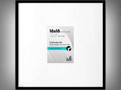 Americanflat 16x16 Picture Frame with Polished Plexiglass - Use as 5x7 Frame with Mat or 16x16 Frame Without Mat - Streamline Collection - Thin Picture Frame for Wall Display - Black 20