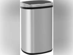 Furniture of America Verbena 13 Gallon Metal Household Trash Can Motion Sensor Lid for Kitchen, White 97
