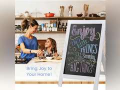 A Frame Chalkboard Sign Large 20 x 30 Chalkboard Easel Wooden Sidewalk Standing & Hanging Chalk Board Sandwich Board Sign for Restaurant,Farmhouse or Wedding Party Guide 48