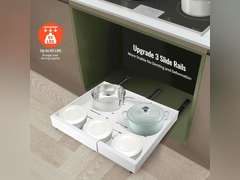 (SIMILAR)21" Deep Expandable Pull Out Cabinet Organizer,(12"-20")Slide Out Drawers For Kitchen Cabinets,Adhesive With Nano Film, Peel and stick Pull Out Drawers For Cabinets In Kitchen, Pantry (white,1PACK) 36