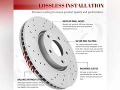 Ceramic Front Brakes Pad and Rotors Drilled Slotted Vented Replacement Disc Brake Kits for Kia Sorento 2014-2015,for Hyundai Santa Fe Sport 2013 2014 2015 2016 2.4L/2.0L 107