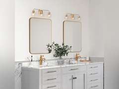 Gold Bathroom Vanity Light 3-Lights Bathroom Light Fixtures Over Mirror with Clear Glass Globe Shade 24.5 inch Modern Gold Wall Sconce Lighting 70