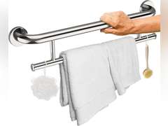 (Similar)Polished Chrome Grab Bar 24 Inch w/Towel Holder, iHansee Stainless Steel Towel Rack Shower Support Balanced Support Handle, Wall Mount Safety Handrail Grab Rail for Elderly Senior Handicap Disabled 38