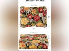 Greendalew Home Fashions 2-Piece Outdoor Deep Seat Cushion Set, Aloha 136