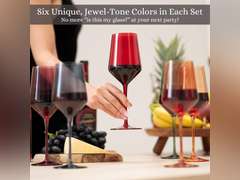 Colored Wine Glasses Set of 6 | Long Stem HAND-BLOWN Crystal Glass in Jewel Tones | Unique Wine Glasses | Colorful Wine Glasses Set of 6 | Cute Wine Glasses | Colored Glassware 32