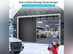 Winter Garage Door Screen, 16x7FT Insulation Kit for 2 Car, Magnetic Thermal Curtain, Thicken Screen, Temporary Cover for Patio, Black 50