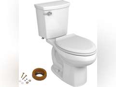 American Standard H2Optimum Two-Piece Toilet with Slow-Close Seat and Wax Ring, Elongated Front, Left Hand Flush, White, 1.1 gpf 253