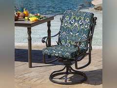 Arden Selections Outdoor Chair Cushion 16.5 x 18, Sapphire Aurora Blue Damask 35