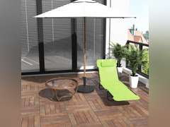 Outsunny Folding Chaise Lounge Chair, Pool Sun Tanning Chair, Outdoor Lounge Chair with Reclining Back, Breathable Mesh Seat, Headrest for Beach, Yard, Patio, Green 65