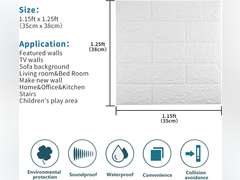 40 PCS White 3D Wall Panels, 58 sq.feet Coverage, Printable Wallpaper Sticker with Self-Adhesive Waterproof Brick PE Foam Wall Panels Peel and Stick for Interior Wall Decor Home Decoration ( damage package) 57