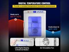 Happybuy Reptile Incubator 25L Scientific Lab Incubator Cooling and Heating 5-60 C 12V/110V Work for Small Reptiles (White) 232