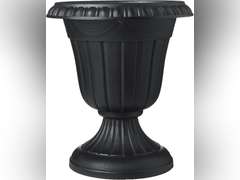 Arcadia Garden Products PL10BK Classic Traditional Plastic Urn Planter, 15" x 13", Black (2Pack) 69