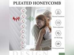 Cordless Cellular Shades, Light Filtering Honeycomb Blinds, Polyester Pleated Cellular Blinds for Windows, Home, Bedroom, Office, 23" W X 64" H, White 47