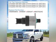 0928400642 Fuel Pressure Regulator Compatible with Ram 2500 3500 4500 Cummins Diesel 6.7L 2007-2012, Replace 4936097, 5264247,68027022AC 28