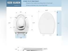 Elongated Toilet Seat Built-In Potty Training Seat, Soft Quiet Close Non-Slip Seat, Easy to Install & Clean,Magnetic Kids Seat and Cover for Elongated Oval Toilets,White 33