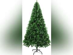 MuRealy 6ft Artificial Christmas Tree - 800 PVC Tips Slim Space Saving for Home Office | Fire-Resistant & Quick Assembly 77