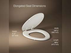 KOHLER K-4647-96 Stonewood Molded-Wood with Color-Matched Plastic Hinges Elongated Toilet Seat, Biscuit 47