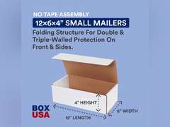 BOX USA BM1264 12"L x 6"W x 4"H, White (Pack of 50) 133