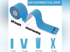 Kinesiology Tape Pro Athletic Sports (3 Rolls,60 Precut Strips) Waterproof Breathable Latex Free Tape for Ankle Wrists Knees Elastic Running Tennis Swimming Football Sports Activities Tapes (Mix) 16