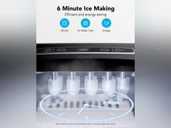 GoveeLife Smart Countertop Ice Makers, Portable Ice Maker Machine with Self-Cleaning, 6 Mins 9 Bullet Ice, 26lbs/24Hrs, Voice Remote for Home Kitchen Party Camping, with Ice Scoop Stainless Silver 160