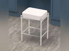 Gatco 1357 Rectangle Vanity Stool, 19.5" H, Satin Nickel 190