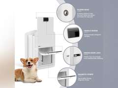 Double-Flap Dog Door for Doors and Wall, with Closing Panel and Lock, Doggy Door and Pet Door, Adjustable Passage, Suitable for Pets Up to 70 lbs.(Large Size) 84